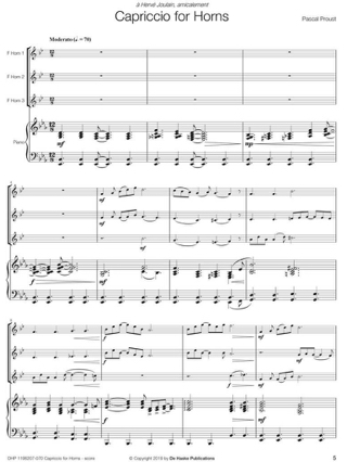 Capriccio for Horns - Pascal Proust - Partition - Cor